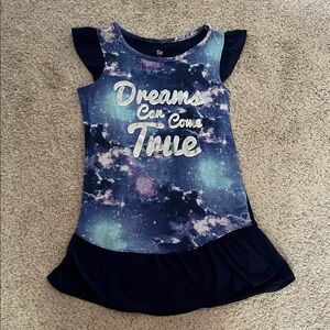 Girls Galaxy Print Nightgown - Size 5/6